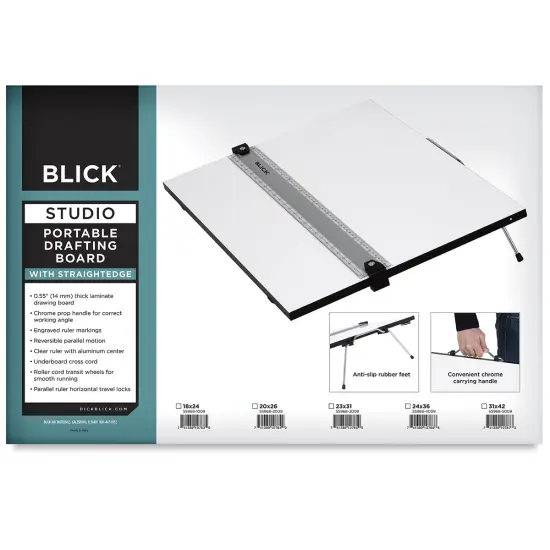Blick Portable Tabletop Drafting Board with Parallel Ruler Straight Edge - 18" x 24" {1}