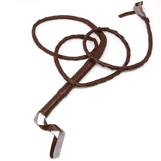 Faux Leather Brown Whip - 6.5' Woven Costume Accessories Whips - 1 Piece {2}