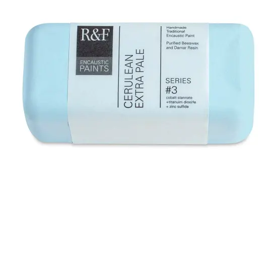 R&F Encaustic Paint Block - Cerulean Extra Pale, 104 ml block {1}