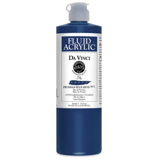 Da Vinci Fluid Acrylics - Prussian Blue Hue, 16 oz bottle {1}