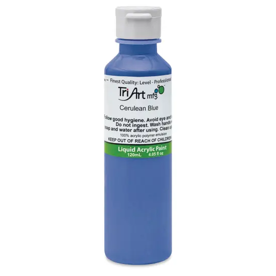 Tri-Art Liquid Artist Acrylics - Cerulean Blue, 120 ml bottle {1}