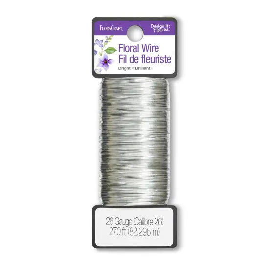 FloraCraft 26 Gauge Floral Wire 270'-Bright Silver {1}