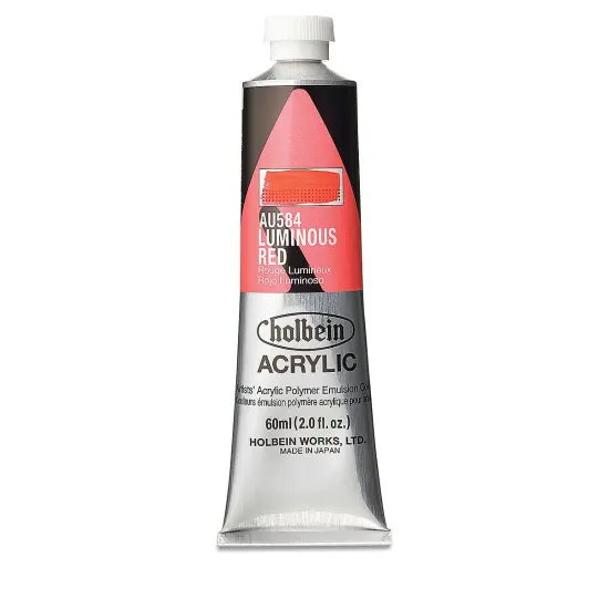 Holbein Heavy Body Artist Acrylics - Luminous Red, 60 ml tube {1}