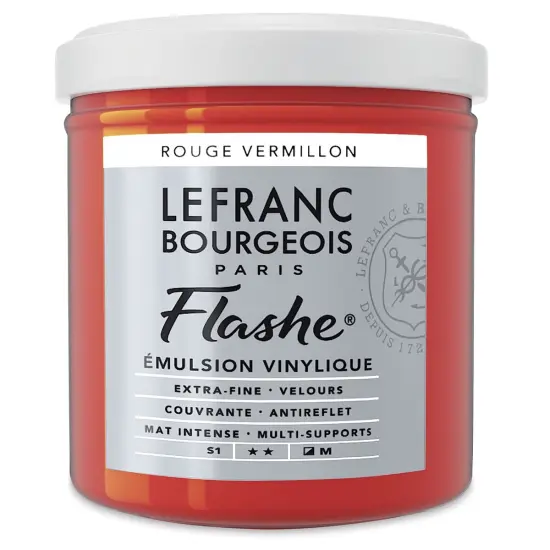 Lefranc & Bourgeois Flashe Vinyl Paint - Red Vermilion, 125 ml jar {1}