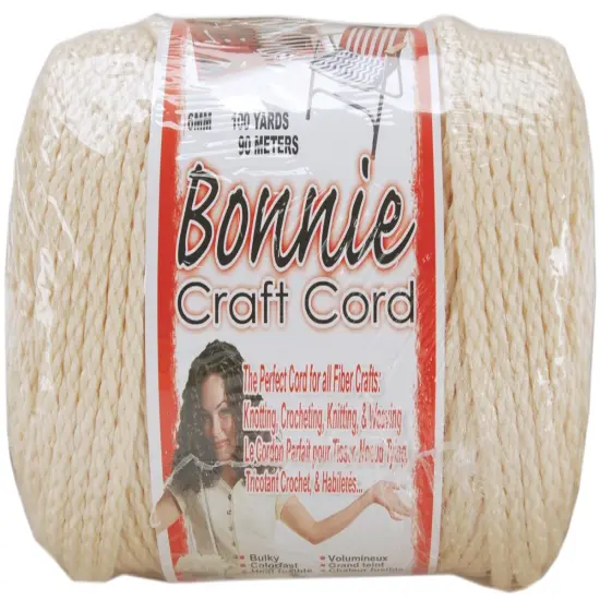 Multipack of 6 - Bonnie Macrame Craft Cord 6mmX100yd-Flesh (Cream) {2}