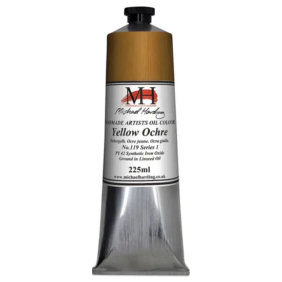 Michael Harding Artists Oil Color - Yellow Ochre, 225 ml tube {2}
