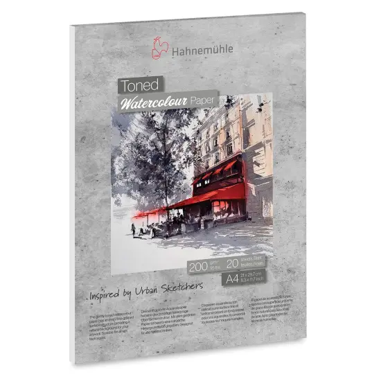 Hahnem&uuml;hle Toned Watercolor Paper Pad - Gray, 8.3" x 11.7" {1}