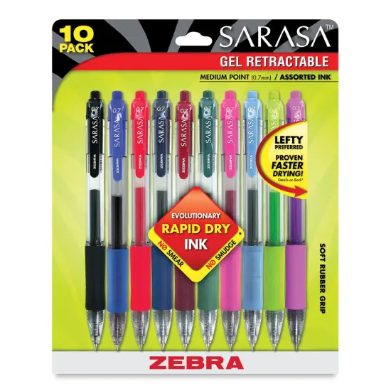 Zebra Sarasa Dry X20 Gel Retractable Pens - 0.7 mm, Set of 10 {1}