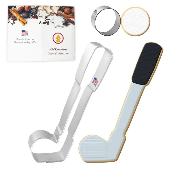 CookieCutter.com Hole In One 2 Piece Cookie Cutters Set, Golf Club, Round Ball, Tin Plate Steel, USA {1}