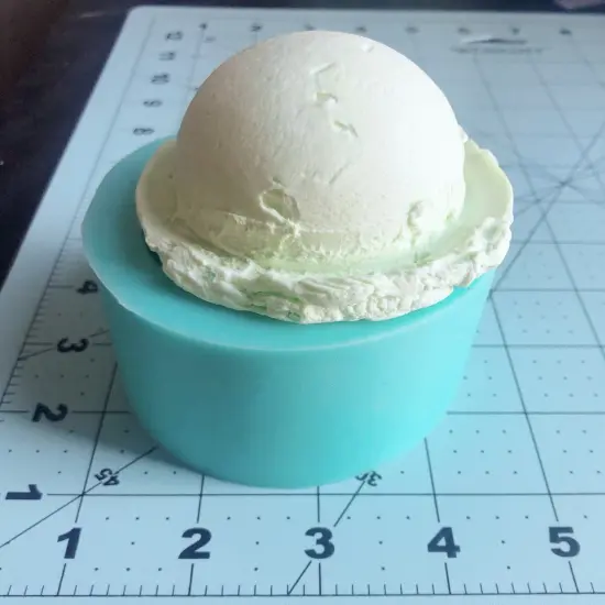 1pc Realistic Ice Cream Scoop Silicone Mold. For Wax | Embed | Soap | Resin Castings {3}
