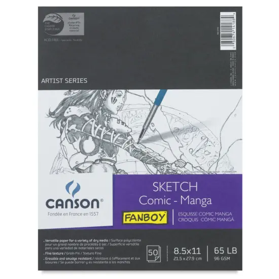 Canson Fanboy Comic-Manga Sketch Book - 8 1/2" x 11", 80 Sheets {2}