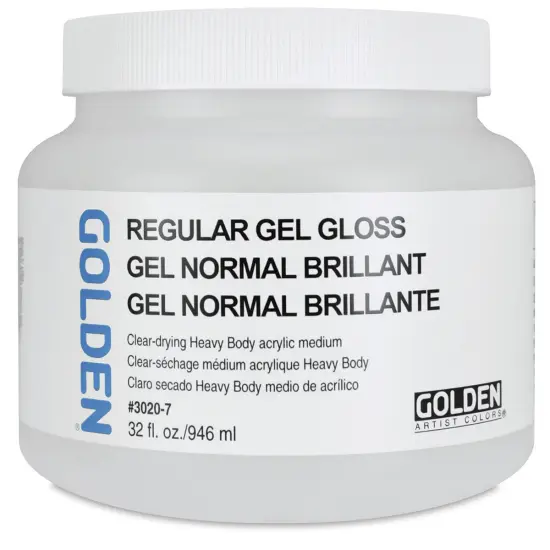 Golden Regular Acrylic Gel Medium - Gloss, 32 oz jar {1}