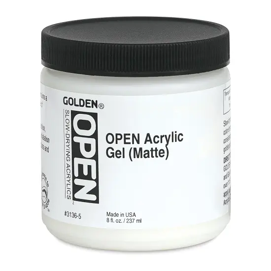 Golden Open Acrylic Gel Medium - Matte, 8 oz jar {1}