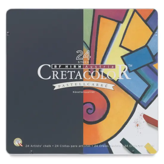 Cretacolor Pastel Carre Hard Pastel Set - Set of 24, Basic Colors, Tin Box {1}