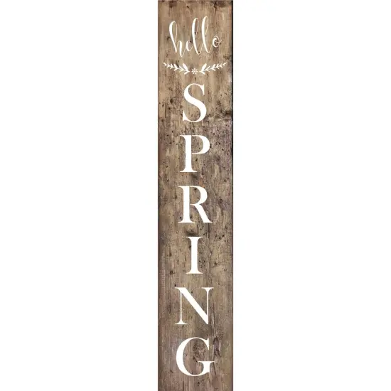 60-Inch Hello Spring Wall Stencil | 3815L by Designer Stencils | Word & Phrase Stencils | Reusable Art Craft Stencils for Painting on Walls, Canvas, Wood | Reusable Plastic Paint Stencil for Home Makeover | Easy to Use & Clean Art Stencil {1}