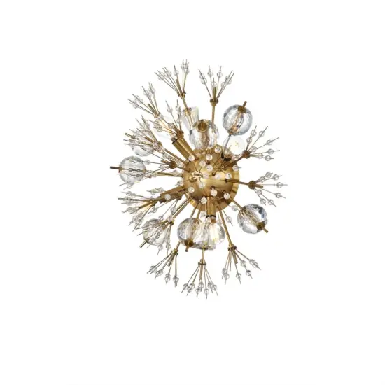 Vera 19 inch crystal starburst wall sconce in gold {3}