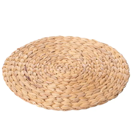 15" Decorative Weave Water Hyacinth Round Mat Charger Plates for Dining Table {3}
