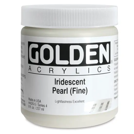 Golden Heavy Body Acrylic Paint - Iridescent Pearl (Fine), 8 oz Jar {1}