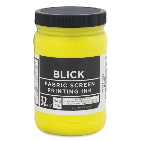 Blick Water-Base Acrylic Textile Screen Printing Ink - Yellow, Quart {1}