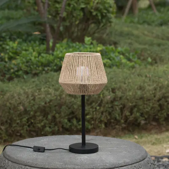 Creative Paper Rope Lamp with Plug in Cord On/Off Switch for Bedroom, Living, Playroom and Entryway, Natural {5}