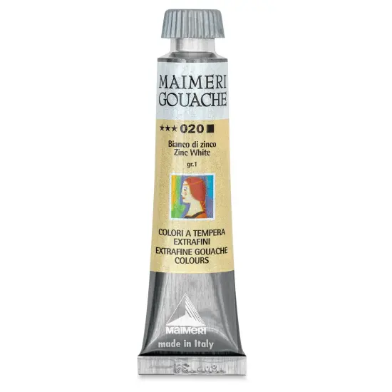 Maimeri Artist Gouache - Zinc White, 20 ml tube {1}
