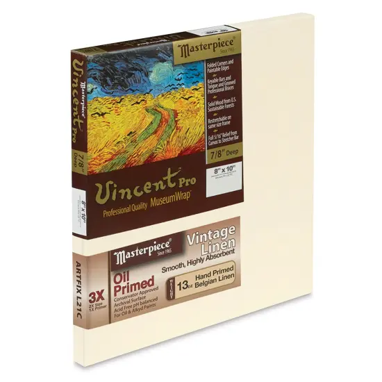 Masterpiece Vincent Pro Artfix Linen Canvas - 8" x 10", Oil Primed {1}