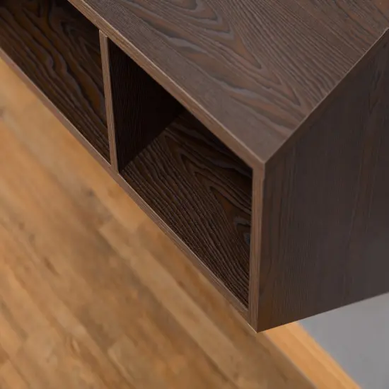 Wall Mounted Office Computer Desk Brown {5}