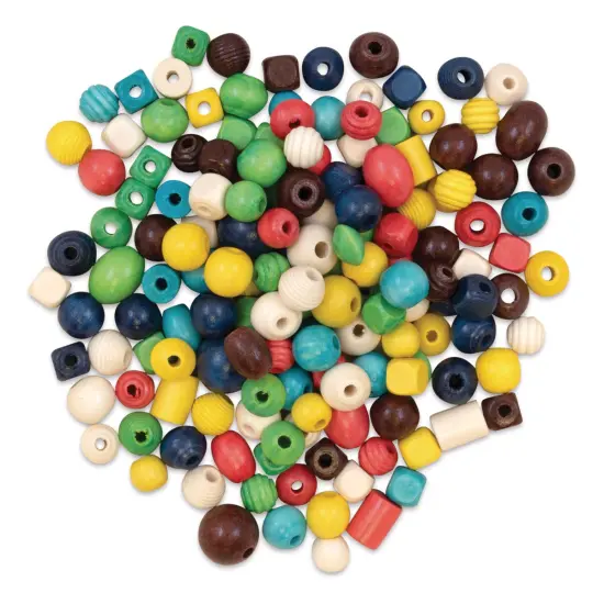Creativity Street Wood Beads - Assorted Colors, 1 lb, Bag {1}