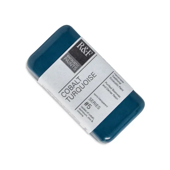 R&F Encaustic Paint Block - Cobalt Turquoise, 40 ml block {1}