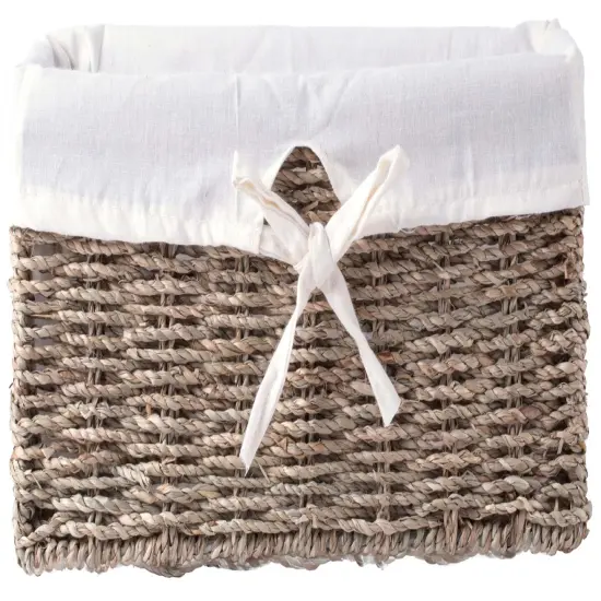Seagrass Shelf Basket Lined with White Lining {5}