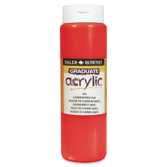 Daler-Rowney Graduate Acrylics - Cadmium Red Hue, 500 ml bottle {1}