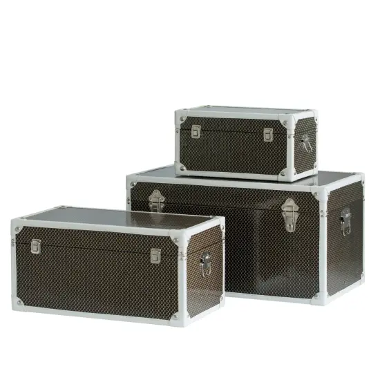 Faux Leather Storage Trunk Set of 3 {3}