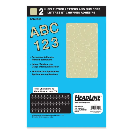 Headline Vinyl Letters and Numbers – 2” Letters and Numbers, Helvetica, Metallic Gold {2}