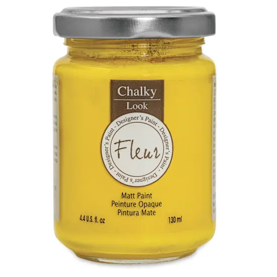 Fleur Chalky Look Paint - Primary Yellow, 4.4 oz jar {1}