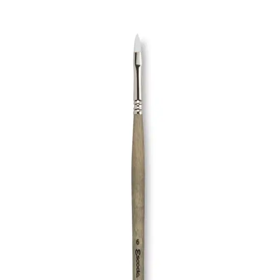 Escoda Perla Toray White Synthetic Brush - Filbert, Long Handle, Size 6 {1}