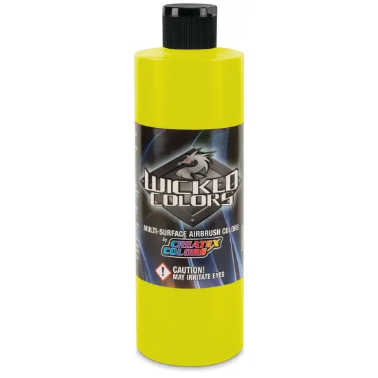 Createx Wicked Colors Airbrush Color - 16 oz, Fluorescent Yellow {1}