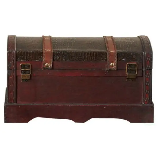 Leather Wooden Chest {6}