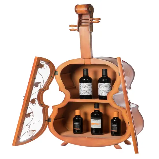 4.5 Feet Tall Violin Shaped Cabinet With 2 Shelf and Acrylic Clear Double Door {6}
