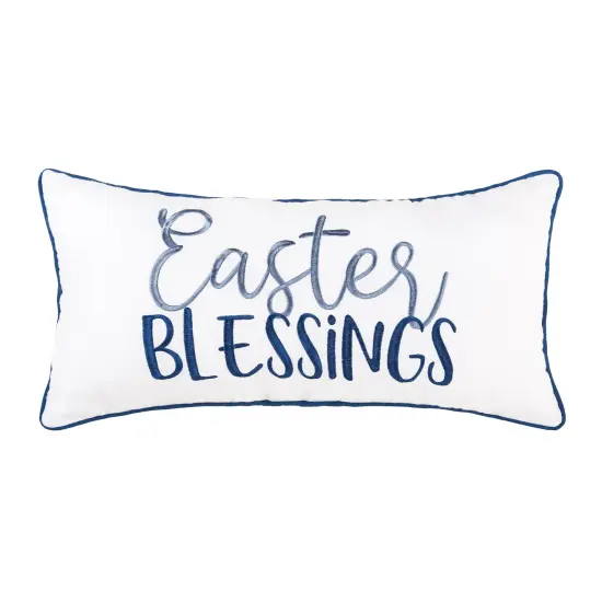 Spring "Easter Blessings" Embroidered Accent Pillow, 12" x 24" {1}