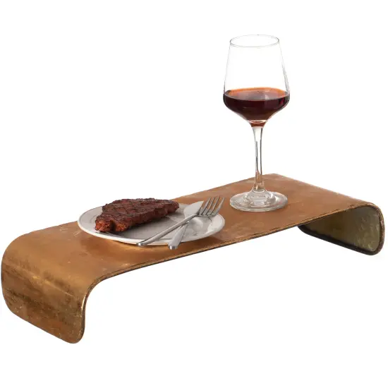 Decorative Metal Gold Stand Rectangular Shape Rustic Tray and PC Monitor Stand {1}