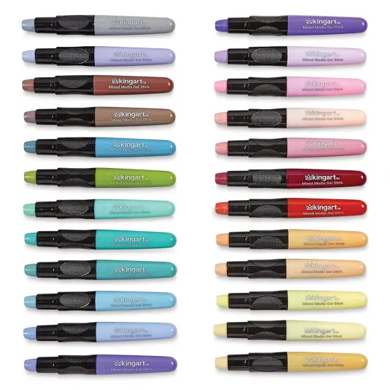 Kingart Mixed Media Gel Sticks - Set of 24, Pastel Colors {1}