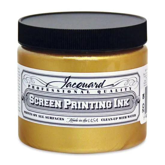 Jacquard Screen Printing Ink - Gold (Metallic), 16 oz {1}