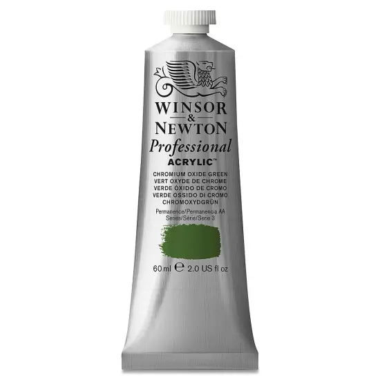 Winsor & Newton Professional Acrylics - Chromium Oxide Green, 60 ml tube {2}
