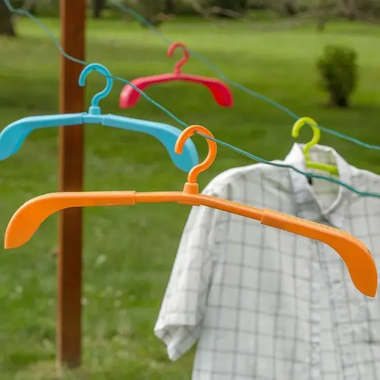 Bandwagon Adjustable Clothes Hangers Swivel Hook Multi Color Set of 4 {4}