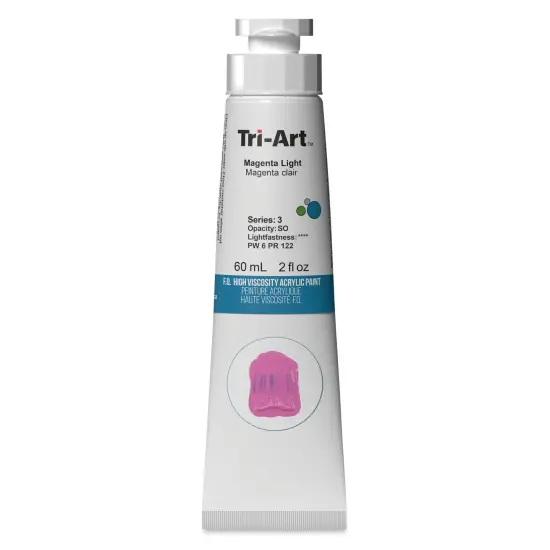 Tri-Art High Viscosity Artist Acrylic - Magenta Light, 60 ml tube {1}