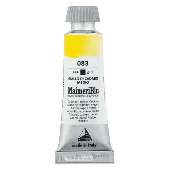 Maimeri Blu Artist Watercolor - Cadmium Yellow Medium, 12 ml Tube {1}