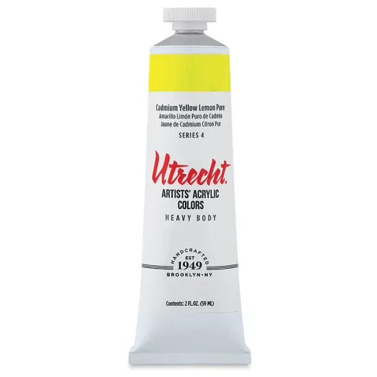 Utrecht Artists' Acrylic Paint - Cadmium Yellow Lemon, 2 oz tube {2}