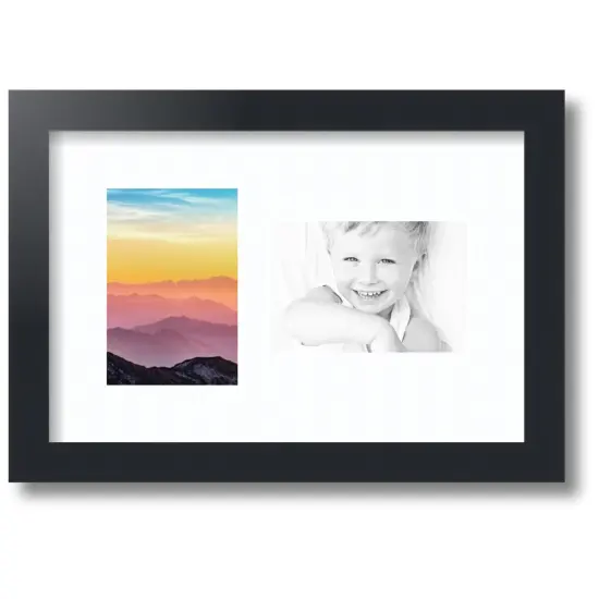 ArtToFrames Collage Photo Picture Frame with 2 - 4x6 inch Openings, Framed in Black with Over 62 Mat Color Options and Regular Glass (CSM-3926-102) {7}