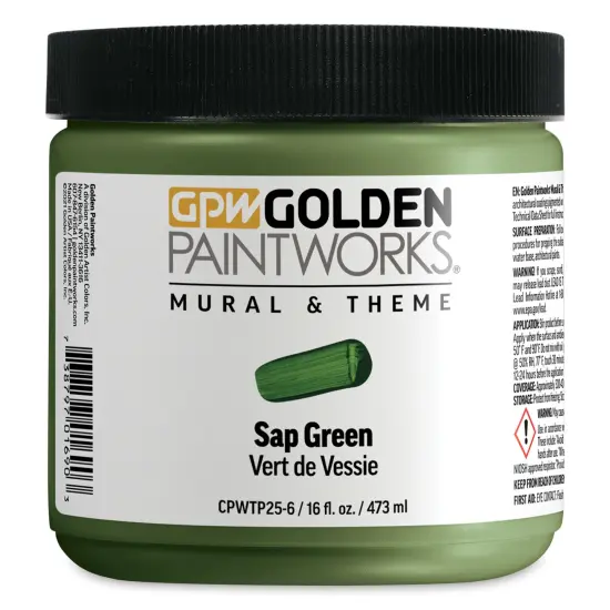 Golden Paintworks Mural and Theme Acrylic Paint - Sap Green, 16 oz, Jar {1}