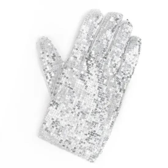 Michael Jackson Sequin Glove - White Right Handed Glove Costume Accessory - 1 Piece {1}
